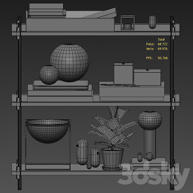 MOEBE shelves with decorative filling 3DSMax File - thumbnail 5