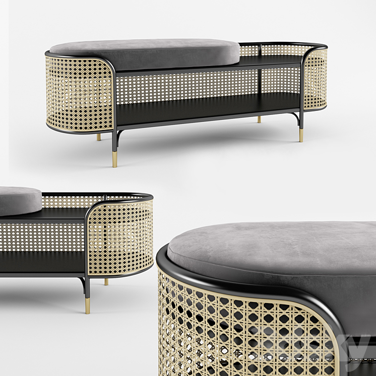 Mos Gebruder Thonet Vienna Bench 3DS Max - thumbnail 1