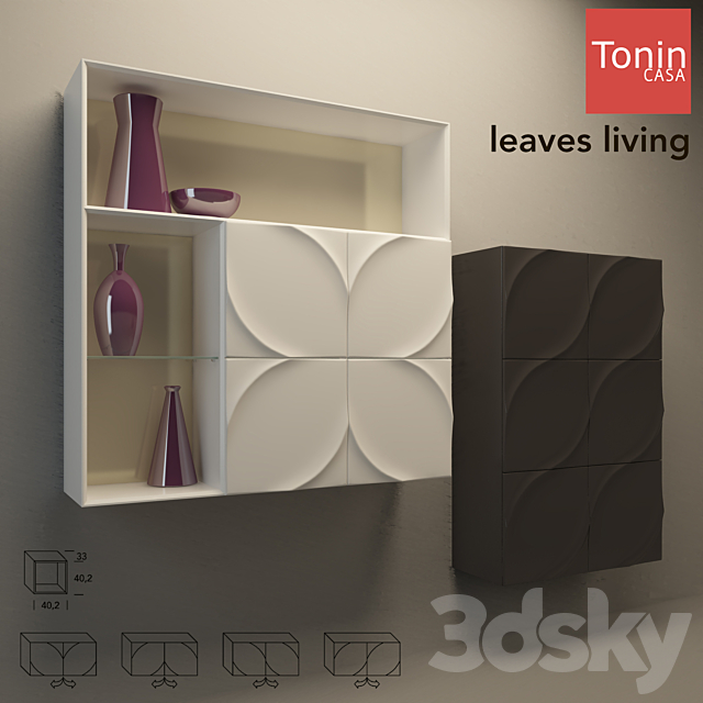 Mounted modular cabinets Leaves Living 3DSMax File - thumbnail 1