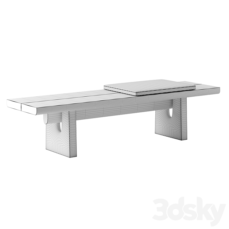 Nara Bench by Poliform 3DS Max Model - thumbnail 2