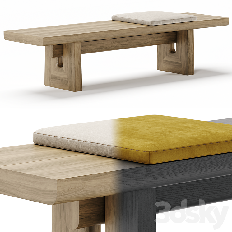 NARA bench – Poliform 3DS Max - thumbnail 1