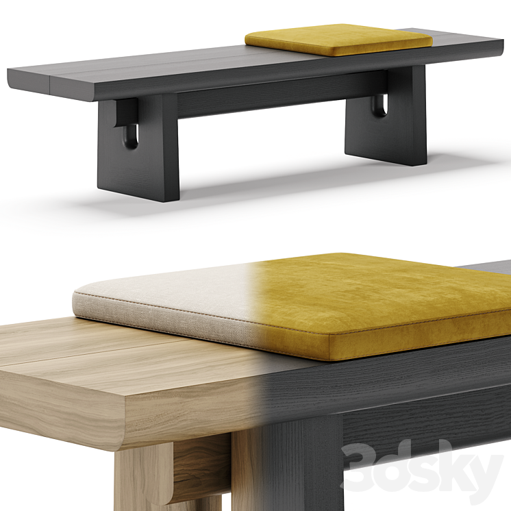 NARA bench – Poliform 3DS Max - thumbnail 2