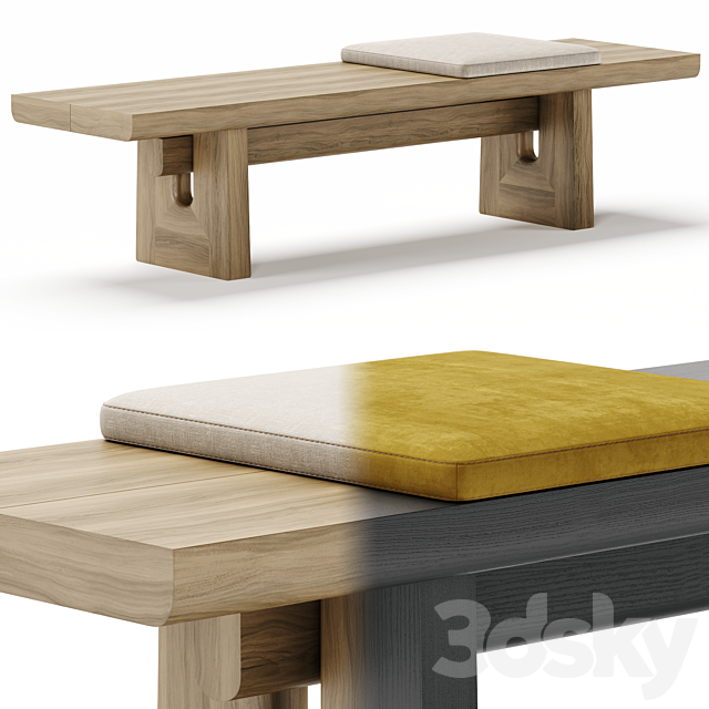 NARA bench – Poliform 3DSMax File - thumbnail 1