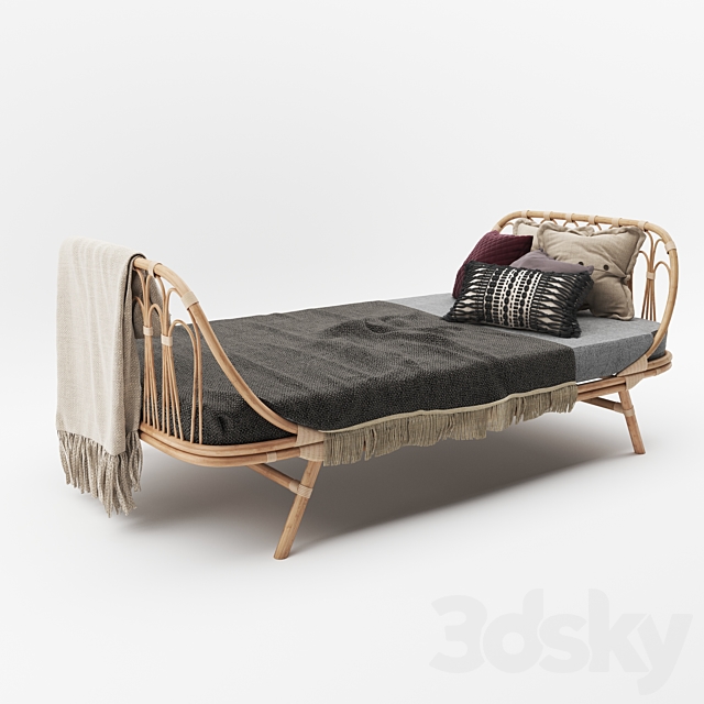 Natural Rattan Day Bed 3DSMax File - thumbnail 1