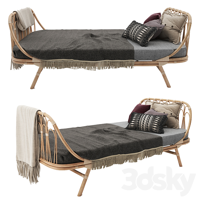 Natural Rattan Day Bed 3DSMax File - thumbnail 2