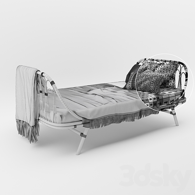 Natural Rattan Day Bed 3DSMax File - thumbnail 3