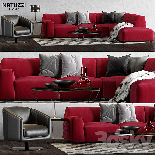 Natuzzi Forma sofa set_01 3DSMax File - thumbnail 1