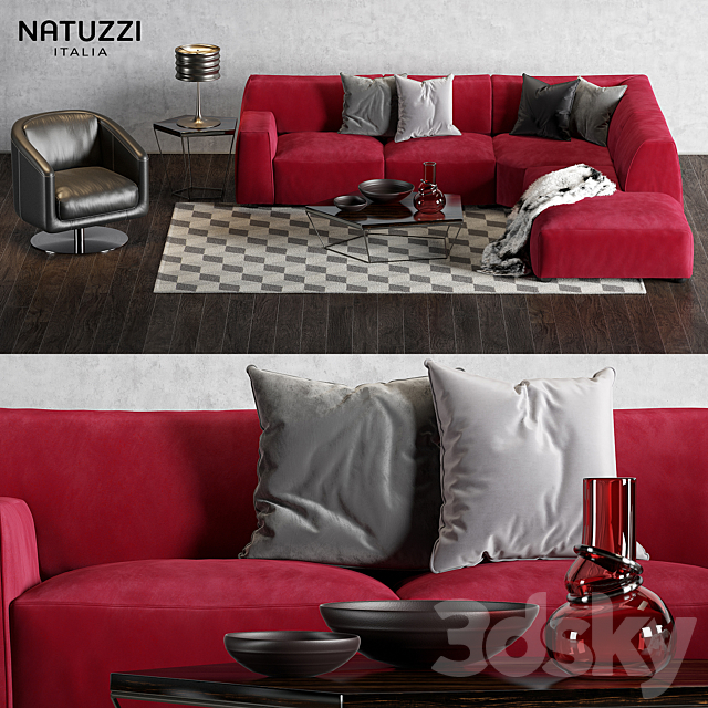 Natuzzi Forma sofa set_01 3DSMax File - thumbnail 2