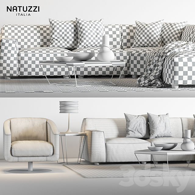 Natuzzi Forma sofa set_01 3DSMax File - thumbnail 3