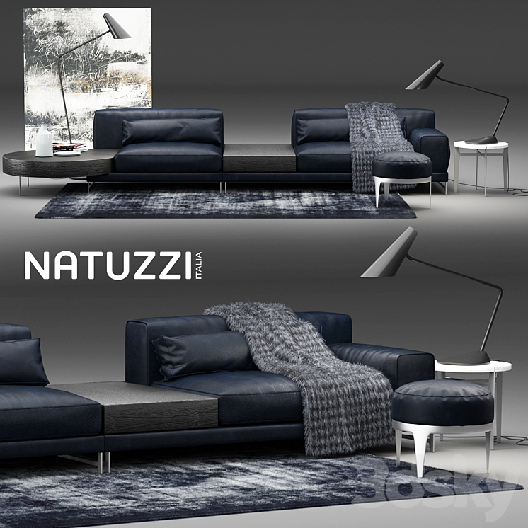 Natuzzi Ido Sofa 3DS Max - thumbnail 1