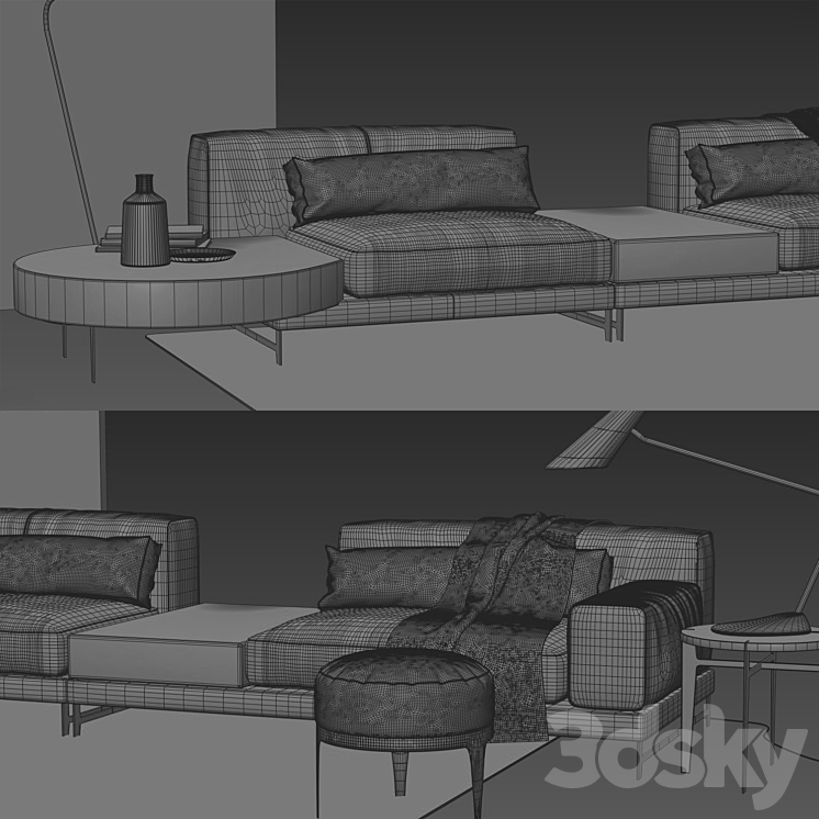 Natuzzi Ido Sofa 3DS Max - thumbnail 2