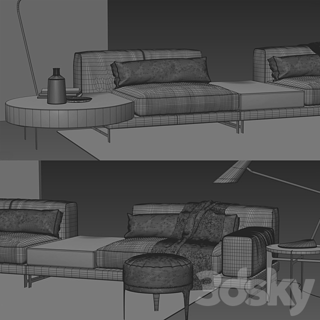 Natuzzi Ido Sofa 3DSMax File - thumbnail 2