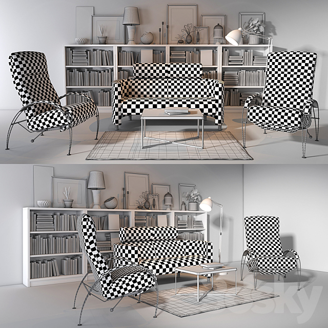 Neology Livingroom set 01 3DS Max Model - thumbnail 3