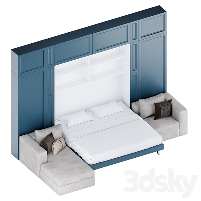 Olissys convertible wardrobe 3DS Max Model - thumbnail 2