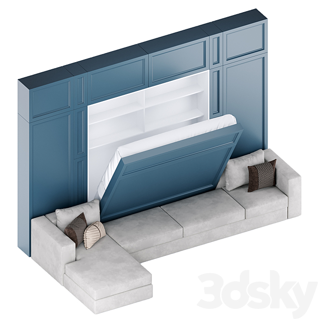 Olissys convertible wardrobe 3DS Max Model - thumbnail 3