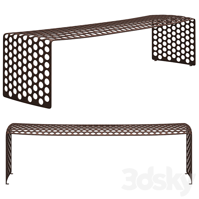 Oxyd metal bench 3DSMax File - thumbnail 1