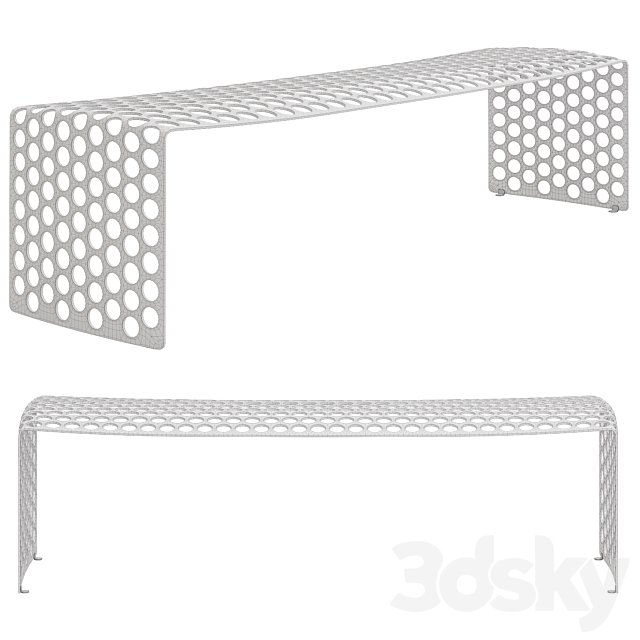 Oxyd metal bench 3DSMax File - thumbnail 2