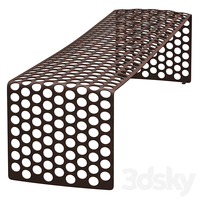 Oxyd metal bench 3DSMax File - thumbnail 3