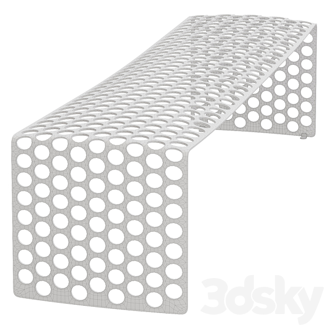 Oxyd metal bench 3DSMax File - thumbnail 4