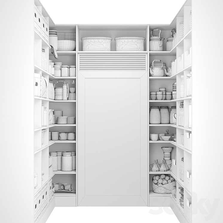 Pantry with spices kitchen utensils 3DS Max - thumbnail 2