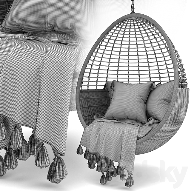 POD HANGING OUTDOO CHAIR 3DS Max Model - thumbnail 7