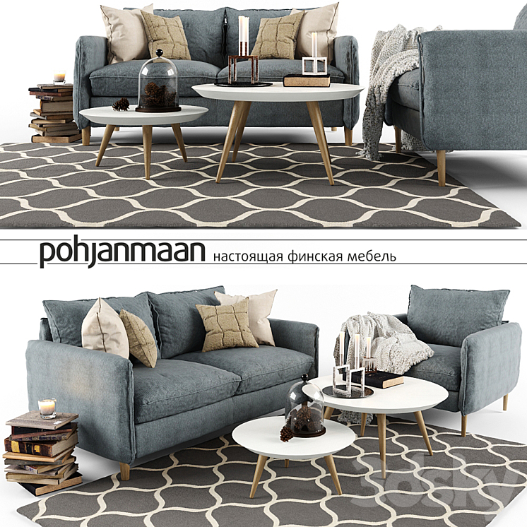 pohjanmaan sofa and decor 3DS Max - thumbnail 1