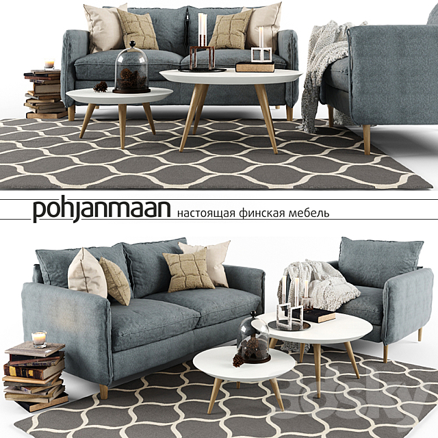 pohjanmaan sofa and decor 3DSMax File - thumbnail 1