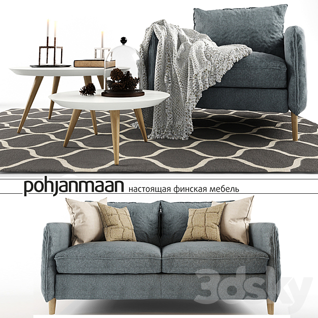 pohjanmaan sofa and decor 3DSMax File - thumbnail 2