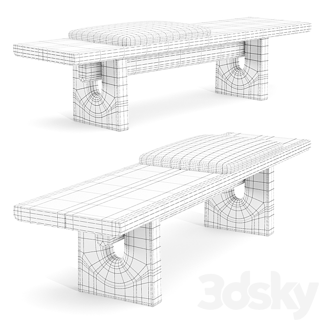 Poliform: Nara-Bench 3DS Max Model - thumbnail 4