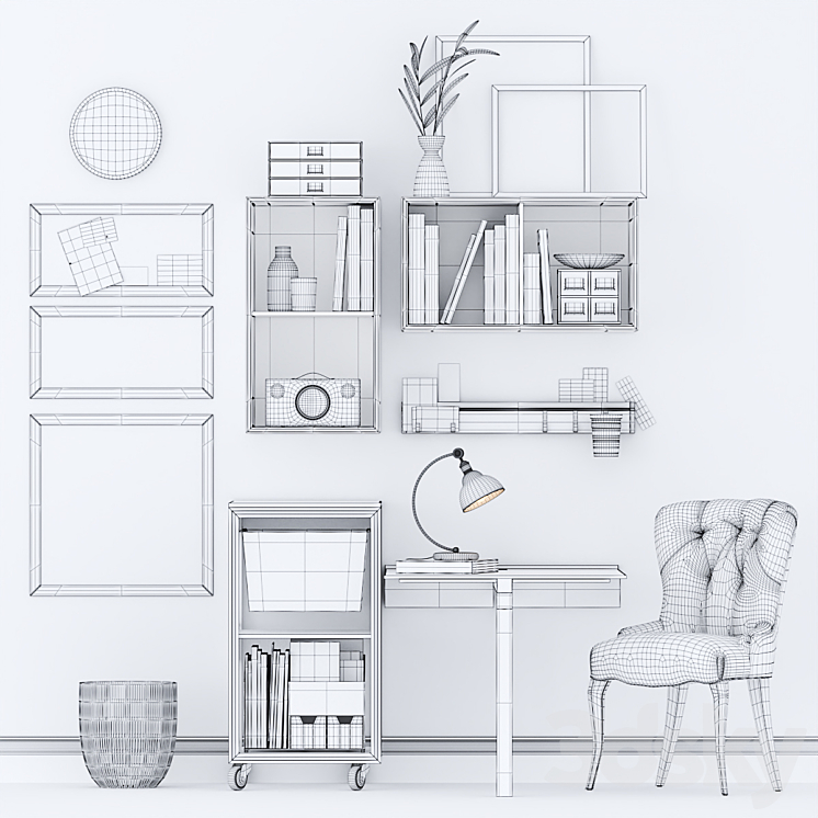 Pottery Barn Mission Modular System Collection 3DS Max - thumbnail 2