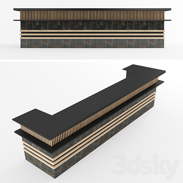 Restaurant or Reception Stand 01 3DS Max Model - thumbnail 3