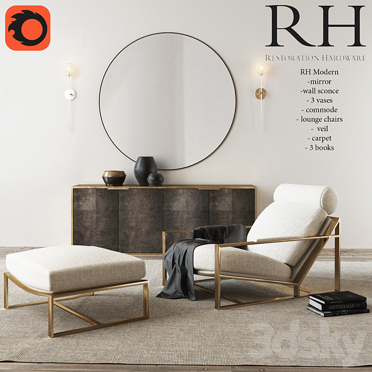 Restoration Hardware Modern 3DS Max - thumbnail 1