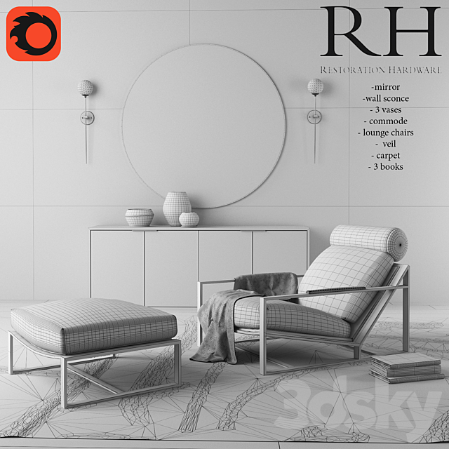 Restoration Hardware Modern 3DSMax File - thumbnail 2