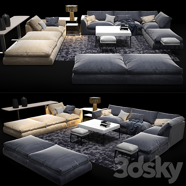 Richard B & B Italia sofa 3DSMax File - thumbnail 1