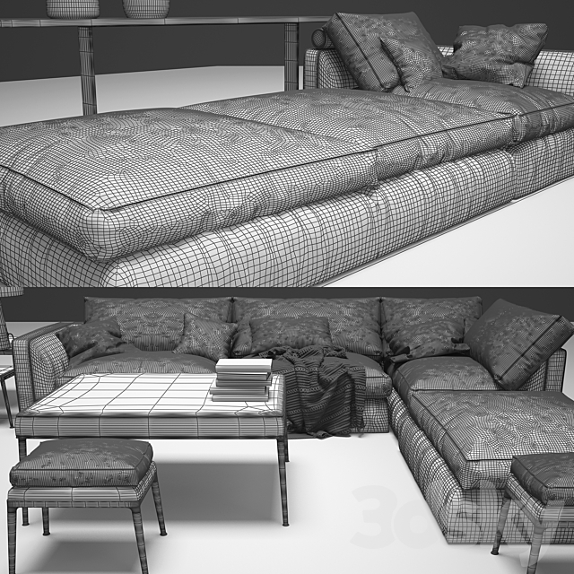 Richard B & B Italia sofa 3DSMax File - thumbnail 3