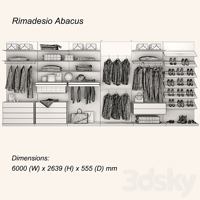 Rimadesio Abacus Walk-in Closet 1 3DSMax File - thumbnail 7