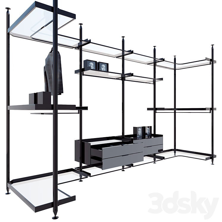 Rimadesio zenit system 02 living-rooms and walk-in closets Kitchen Wardrobe Display cabinets and storage 3DS Max - thumbnail 2