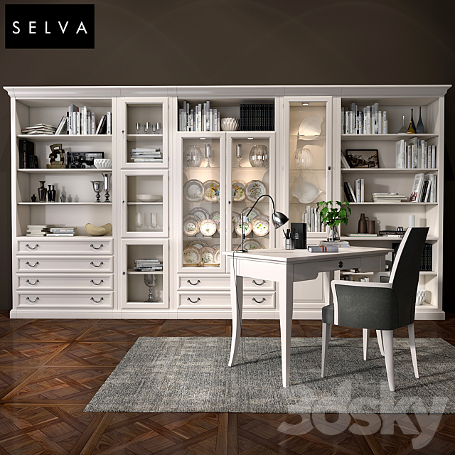 Selva bookcase Mirabeau set sections01 3DSMax File - thumbnail 1