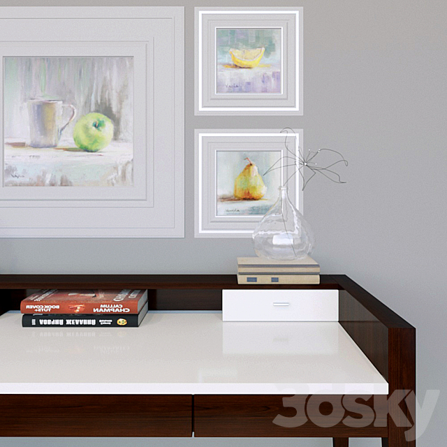 SELVA COLLECTION: writing-desk Waldorf. chair Sorrento and Glass case Downtown 3DSMax File - thumbnail 2