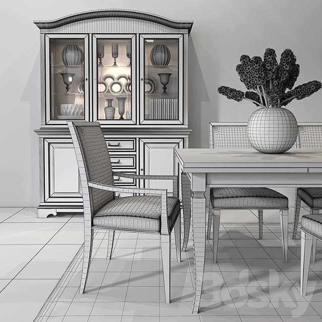 Selva Dining room set 01 3DSMax File - thumbnail 2