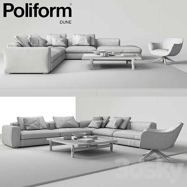 Set from Poliform Dune 3DS Max Model - thumbnail 3