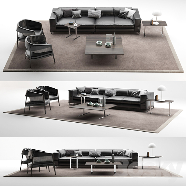 Set Vittoria Frigerio Sofa Davis Out 3DSMax File - thumbnail 1