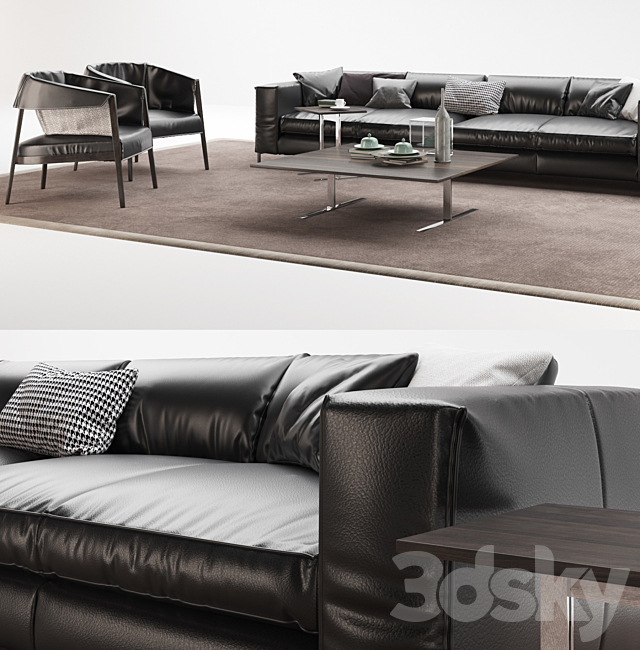 Set Vittoria Frigerio Sofa Davis Out 3DSMax File - thumbnail 2