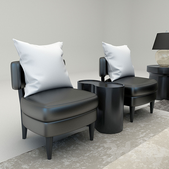 Sofa collection 3DS Max Model - thumbnail 3