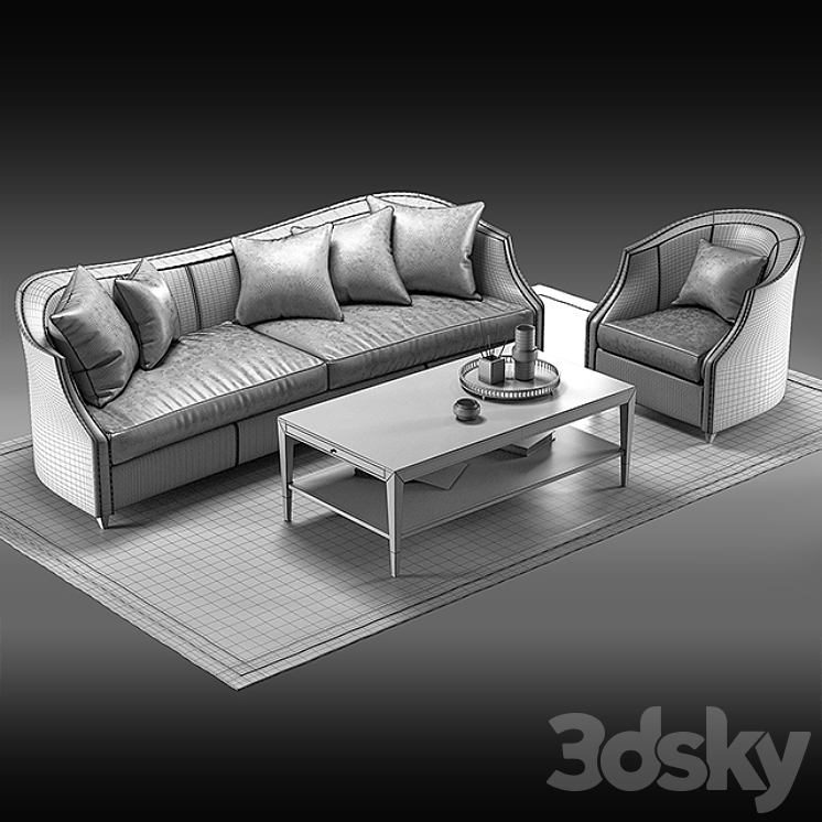 Sofa UPH-SOFFUL-49A 3DS Max - thumbnail 2