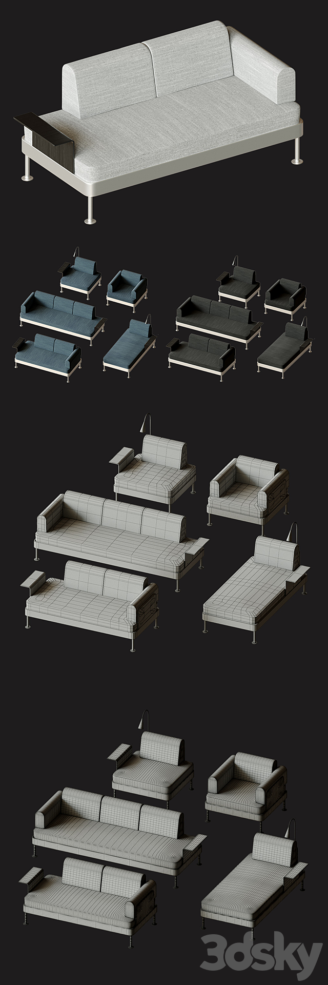 Sofas and armchairs IKEA DELAKTIG 3DS Max Model - thumbnail 3