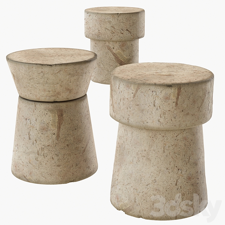 stahlandband PINNON STONE STOOL 3DS Max Model - thumbnail 1