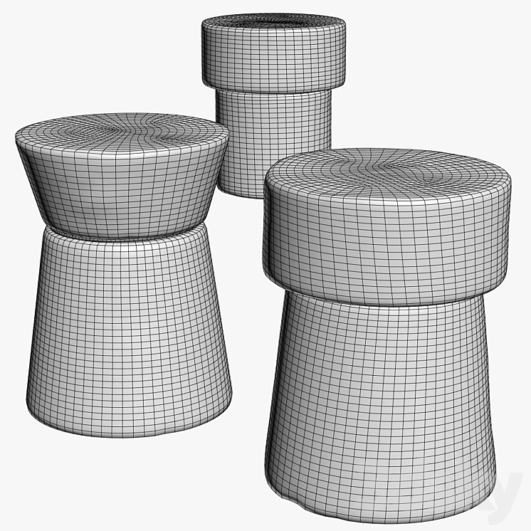 stahlandband PINNON STONE STOOL 3DS Max Model - thumbnail 2