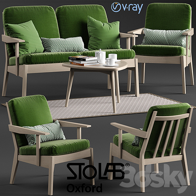 Stolab Oxford chair and sofa. Yngve table 3DSMax File - thumbnail 1