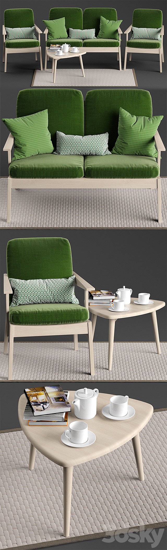 Stolab Oxford chair and sofa. Yngve table 3DSMax File - thumbnail 2